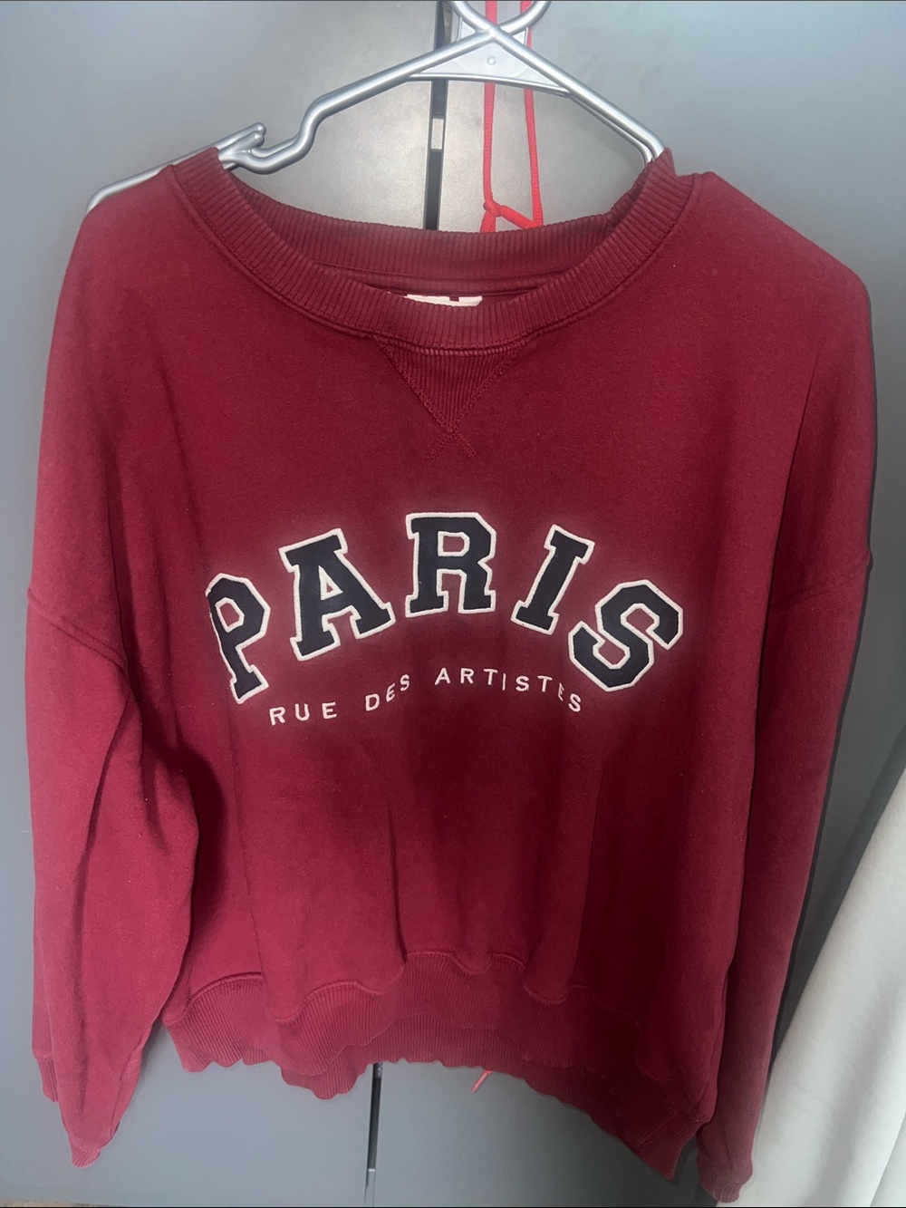 H&M Burgundy Paris Graphic Sweatshirt